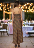 Lost + Wander Heritage Revival Brown Multi Cupro Satin Maxi Dress-Maxi Dresses-Lost + Wander-Deja Nu Boutique, Women's Fashion Boutique in Lampasas, Texas
