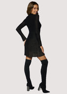 Lost + Wander Treasures of Light Lurex Ribbed Pleated Mini Dress in Black & Gold-Dresses-Lost + Wander-Deja Nu Boutique, Women's Fashion Boutique in Lampasas, Texas