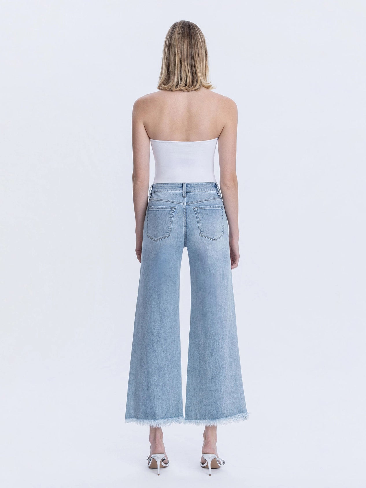 Lovervet by Vervet High Rise Rhinestone Wide Leg Jeans in Telekinesis Wash-Jeans-Lovervet by Vervet-Deja Nu Boutique, Women's Fashion Boutique in Lampasas, Texas