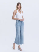 Lovervet by Vervet High Rise Rhinestone Wide Leg Jeans in Telekinesis Wash-Jeans-Lovervet by Vervet-Deja Nu Boutique, Women's Fashion Boutique in Lampasas, Texas