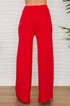 MILIO MILANO Italian Viscose Knit Flared Pant In Red-Bottoms-Milio Milano-Deja Nu Boutique, Women's Fashion Boutique in Lampasas, Texas