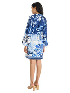 Maggy London Balloon Sleeve Mini Dress in Cream Blue-mini dress-Maggy London-Deja Nu Boutique, Women's Fashion Boutique in Lampasas, Texas