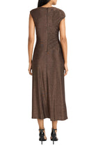 Maggy London Cap Sleeve Metallic Midi Dress In Copper-Midi Dresses-Maggy London-Deja Nu Boutique, Women's Fashion Boutique in Lampasas, Texas