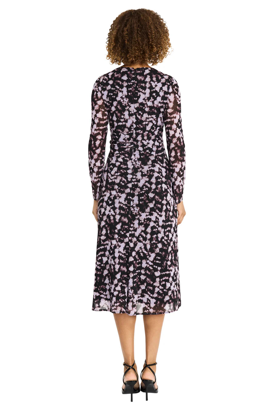 Maggy London Nariah Lilac Black Midi Dress-Midi Dresses-Maggy London-Deja Nu Boutique, Women's Fashion Boutique in Lampasas, Texas