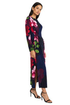 Maggy London Scarlett Navy Flame Floral Midi Dress-Midi Dresses-Maggy London-Deja Nu Boutique, Women's Fashion Boutique in Lampasas, Texas