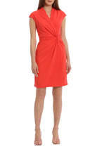 Maggy London Wrap Front Sheath Dress In Bittersweet-Short Dresses-Maggy London-Deja Nu Boutique, Women's Fashion Boutique in Lampasas, Texas