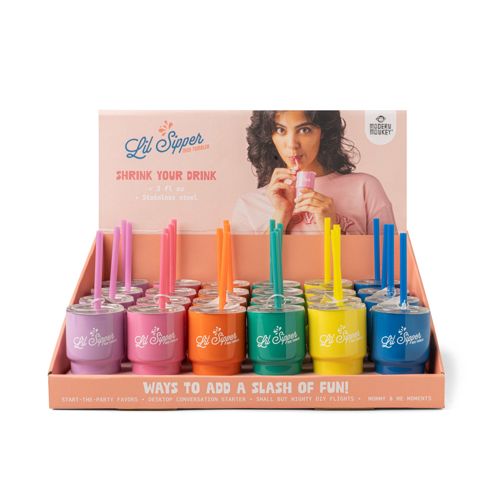Modern Monkey® Lil Sipper Mini Tumbler 🌈🥤✨-Tumblers-Modern Monkey-Deja Nu Boutique, Women's Fashion Boutique in Lampasas, Texas