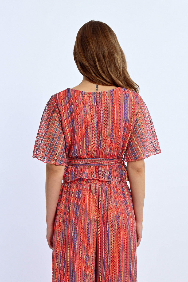 Molly Bracken Knit Wrap Top – Multicolor Boho Chic-Tops-Molly Bracken-Deja Nu Boutique, Women's Fashion Boutique in Lampasas, Texas