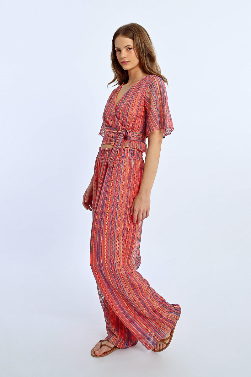 Molly Bracken Knit Wrap Top – Multicolor Boho Chic-Tops-Molly Bracken-Deja Nu Boutique, Women's Fashion Boutique in Lampasas, Texas