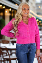 Molly Bracken Fuchsia Cardigan-Cardigans & Kimonos-Molly Bracken-Deja Nu Boutique, Women's Fashion Boutique in Lampasas, Texas