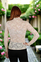 Molly Bracken Mock Neck Sheer Lace Top In Black, Cream, Navy and Pink-Lace Top-Molly Bracken-Deja Nu Boutique, Women's Fashion Boutique in Lampasas, Texas