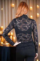 Molly Bracken Mock Neck Sheer Lace Top In Black, Cream, Navy and Pink-Lace Top-Molly Bracken-Deja Nu Boutique, Women's Fashion Boutique in Lampasas, Texas