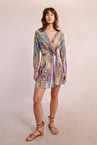 Molly Bracken Multicolor Paola Dress – Chic & Vibrant Wrap Mini-Dresses-Molly Bracken-Deja Nu Boutique, Women's Fashion Boutique in Lampasas, Texas