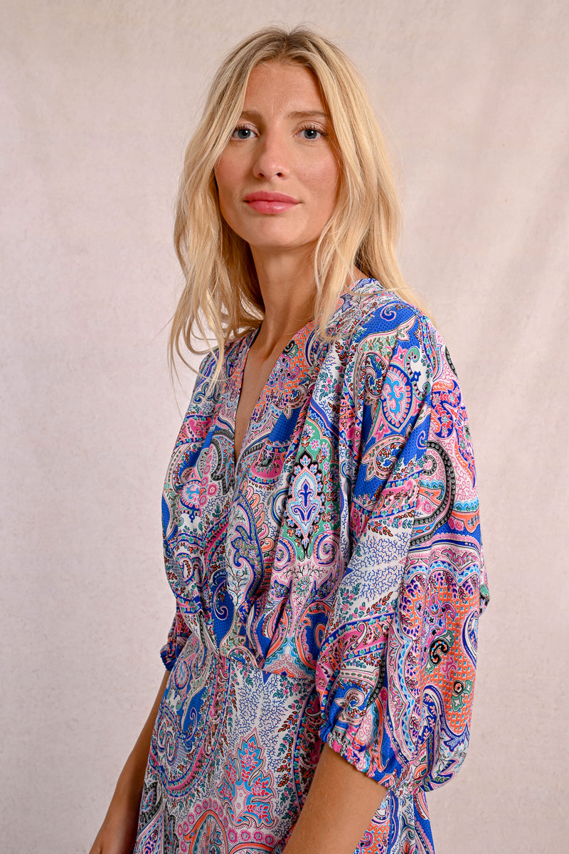 Molly Bracken Paisley Dress – Effortless Elegance with a Boho Twist-Short Dresses-Molly Bracken-Deja Nu Boutique, Women's Fashion Boutique in Lampasas, Texas