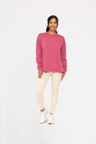 Mono B Elevated Oversized Crew Neck Tunic In Soft Magenta-Tops-Mono B-Deja Nu Boutique, Women's Fashion Boutique in Lampasas, Texas