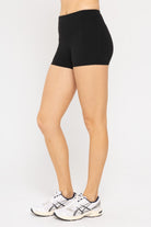 Mono B Green Contour Seam Biker Short In Black-Biker Shorts-Mono B-Deja Nu Boutique, Women's Fashion Boutique in Lampasas, Texas