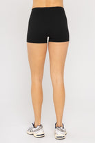 Mono B Green Contour Seam Biker Short In Black-Biker Shorts-Mono B-Deja Nu Boutique, Women's Fashion Boutique in Lampasas, Texas