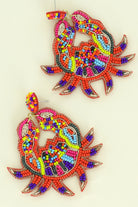 Multicolor Red Crab Seed Bead Dangle Earrings-Earrings-Deja Nu Tx-Deja Nu Boutique, Women's Fashion Boutique in Lampasas, Texas