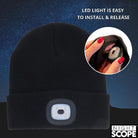 Night Scope Rechargeable Led Beanie In Black-Hats-Night Scope-Deja Nu Boutique, Women's Fashion Boutique in Lampasas, Texas