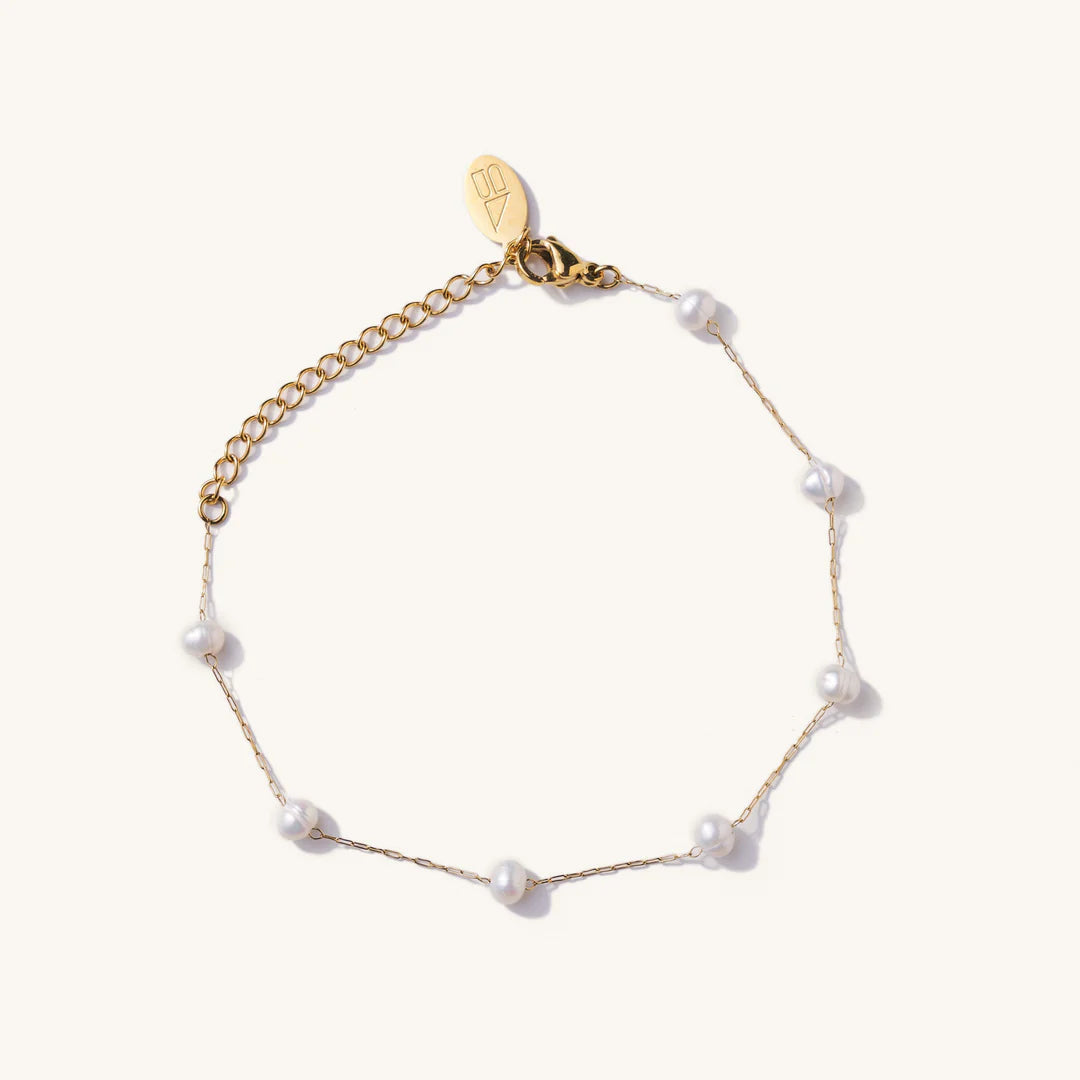 Nikki Smith Camille Pearl Bracelet – Waterproof Gold-Bracelets-Nikki Smith-Deja Nu Boutique, Women's Fashion Boutique in Lampasas, Texas
