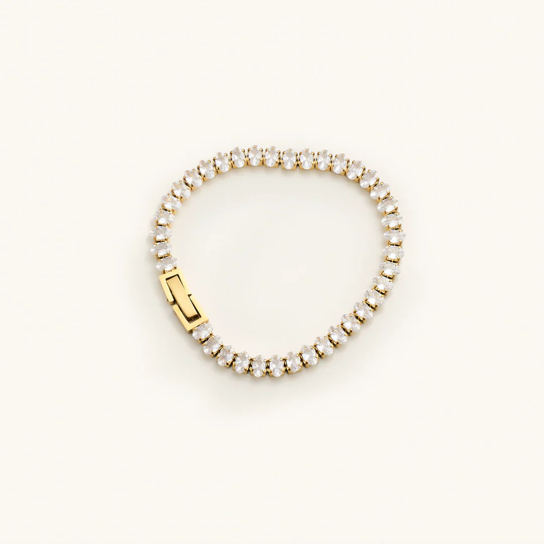 Nikki Smith Cushion Cut Tennis Bracelet Waterproof Gold-Bracelets-Nikki Smith-Deja Nu Boutique, Women's Fashion Boutique in Lampasas, Texas