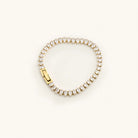 Nikki Smith Cushion Cut Tennis Bracelet Waterproof Gold-Bracelets-Nikki Smith-Deja Nu Boutique, Women's Fashion Boutique in Lampasas, Texas