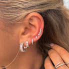 Nikki Smith Esther Diamond Hoop Earrings Waterproof Silver-Earrings-Nikki Smith-Deja Nu Boutique, Women's Fashion Boutique in Lampasas, Texas