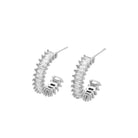 Nikki Smith Esther Diamond Hoop Earrings Waterproof Silver-Earrings-Nikki Smith-Deja Nu Boutique, Women's Fashion Boutique in Lampasas, Texas
