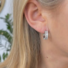 Nikki Smith Esther Diamond Hoop Earrings Waterproof Silver-Earrings-Nikki Smith-Deja Nu Boutique, Women's Fashion Boutique in Lampasas, Texas