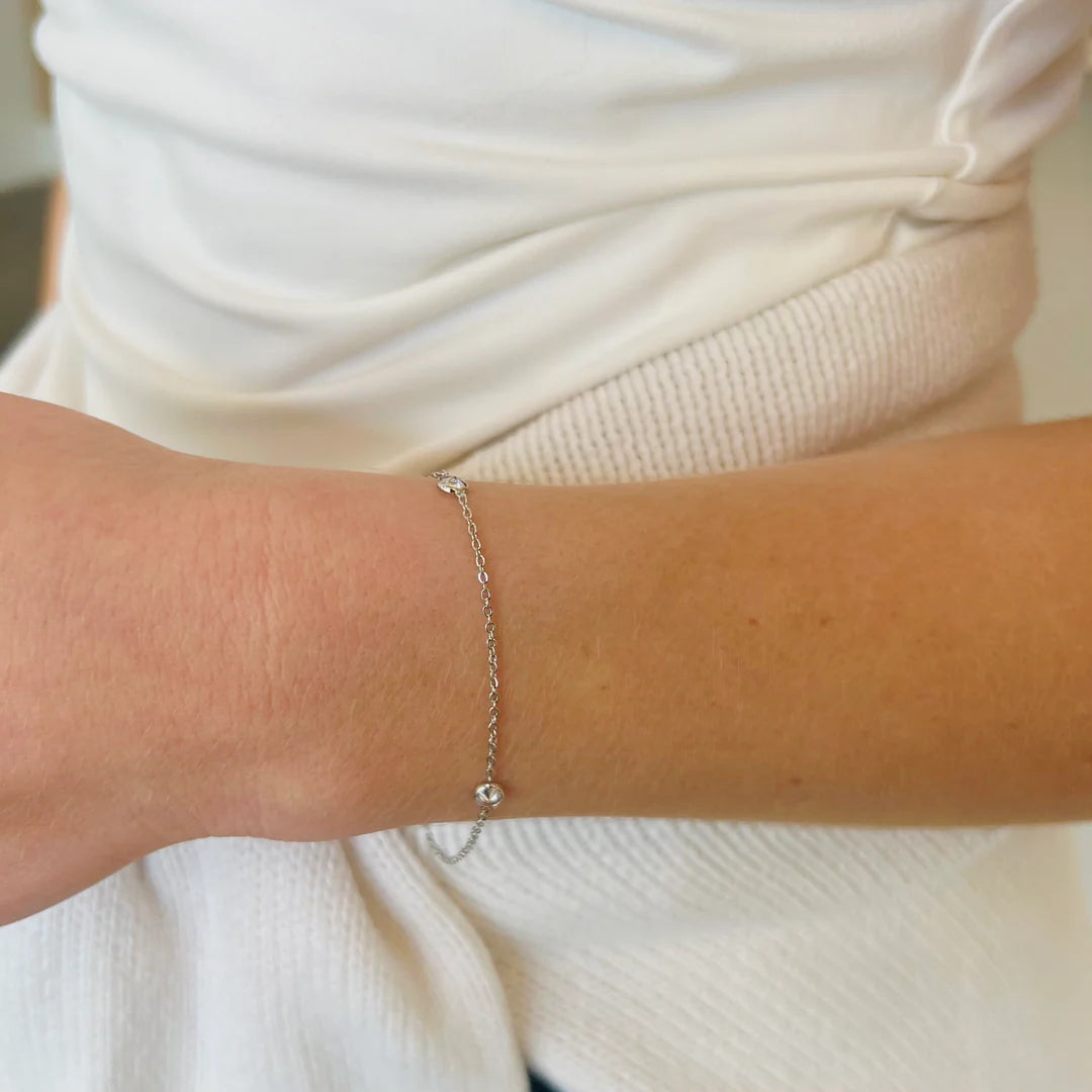 Nikki Smith Kai Silver Bracelet Waterproof-Bracelets-Nikki Smith-Deja Nu Boutique, Women's Fashion Boutique in Lampasas, Texas