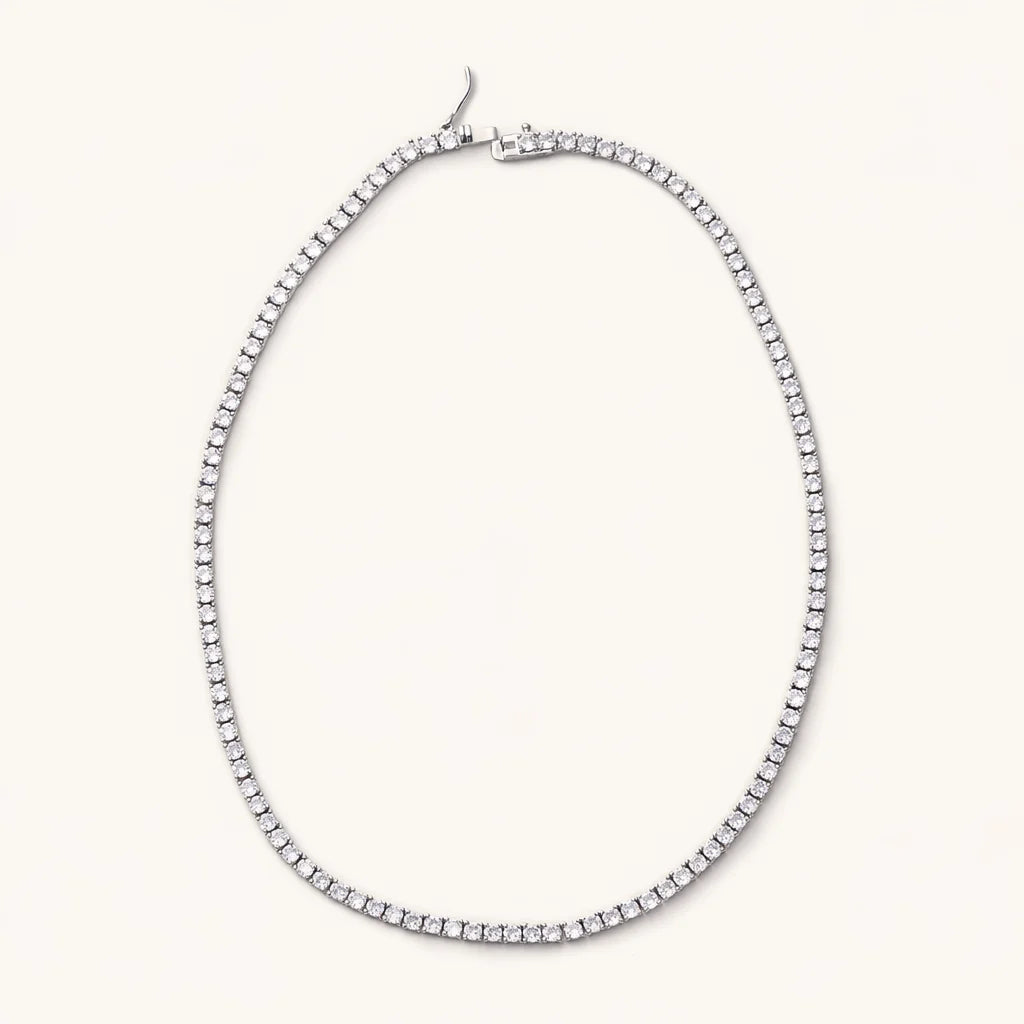 Nikki Smith Silver Gigi Tennis Necklace Waterproof-Necklaces-Nikki Smith-Deja Nu Boutique, Women's Fashion Boutique in Lampasas, Texas