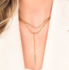 Nikki Smith Waterproof Gold Shimmer Lariat Necklace-Necklaces-Nikki Smith-Deja Nu Boutique, Women's Fashion Boutique in Lampasas, Texas