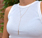Nikki Smith Waterproof Gold Shimmer Lariat Necklace-Necklaces-Nikki Smith-Deja Nu Boutique, Women's Fashion Boutique in Lampasas, Texas