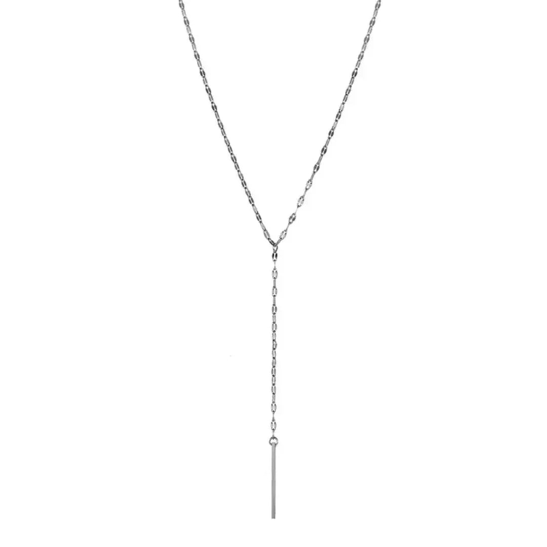 Nikki Smith Waterproof Silver Shimmer Lariat Necklace-Necklaces-Nikki Smith-Deja Nu Boutique, Women's Fashion Boutique in Lampasas, Texas