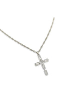 OMG BLING CZ Cross Necklace In Rhodium (Silver)-Necklaces-OMG BLINGS-Deja Nu Boutique, Women's Fashion Boutique in Lampasas, Texas