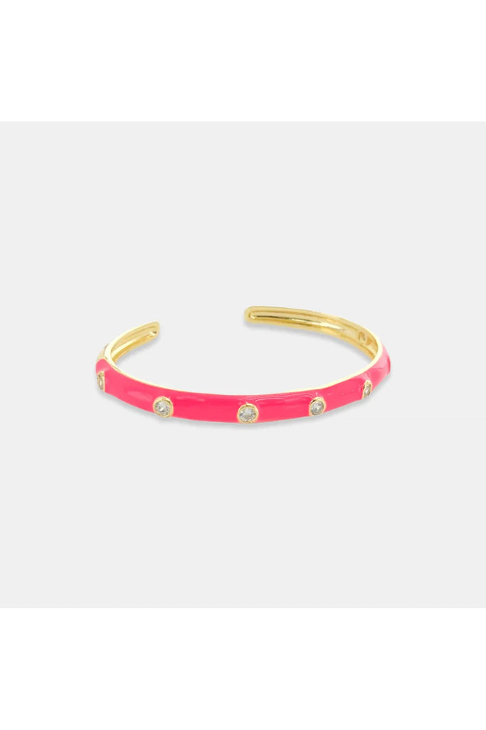 OMG BLING CZ Enamel Cuff In Hot Pink-Bracelets-OMG BLINGS-Deja Nu Boutique, Women's Fashion Boutique in Lampasas, Texas