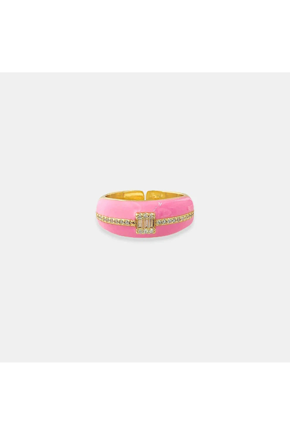 OMG BLING CZ Enamel Ring In Pink-Rings-OMG BLINGS-Deja Nu Boutique, Women's Fashion Boutique in Lampasas, Texas