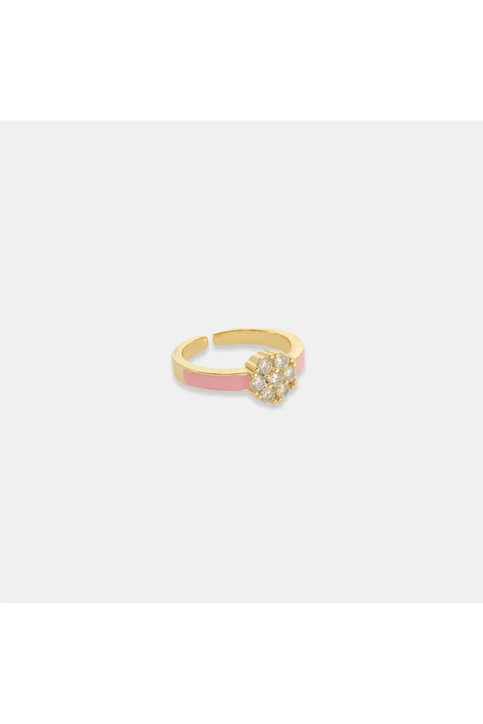 OMG BLING CZ Flower Enamel Ring In Pink-Rings-OMG BLINGS-Deja Nu Boutique, Women's Fashion Boutique in Lampasas, Texas