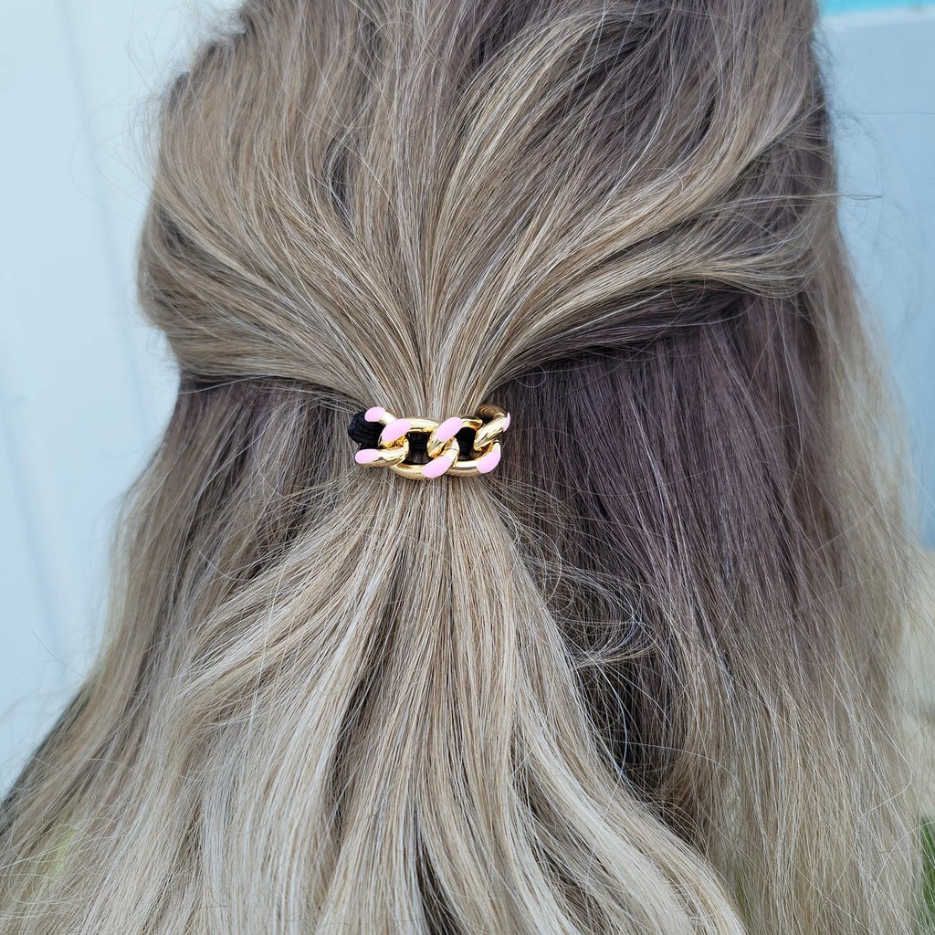 OMG BLING Five Piece Enamel Hair Tie - Bracelet Set With Tan Tie-Hair Ties-OMG BLINGS-Deja Nu Boutique, Women's Fashion Boutique in Lampasas, Texas