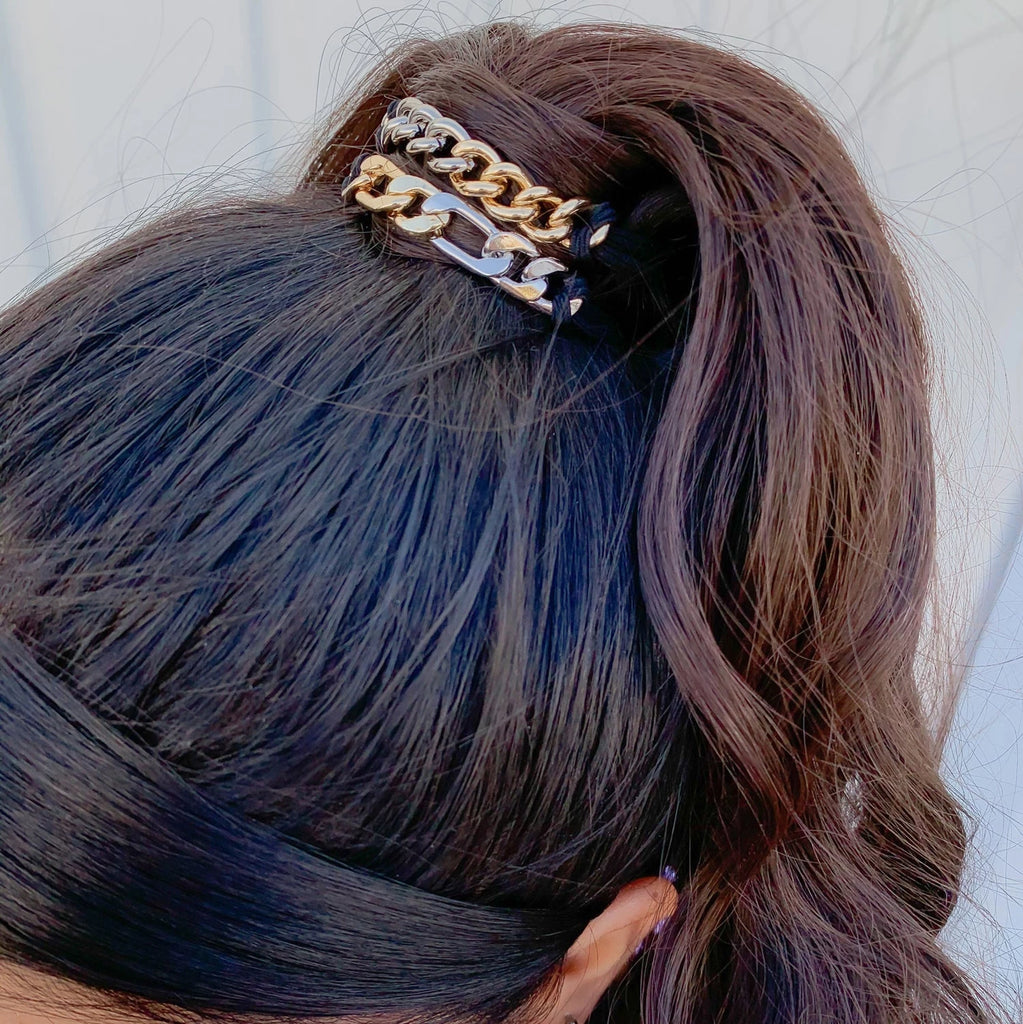 OMG BLING Five Piece Hair Tie - Bracelet Set In Silver And Gold-Hair Ties-OMG BLINGS-Deja Nu Boutique, Women's Fashion Boutique in Lampasas, Texas