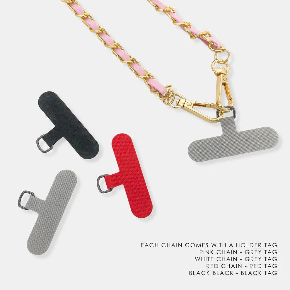 OMG BLING Long Vegan Leather Cellphone Chain In Black-Handbags, Wallets & Cases-OMG BLINGS-Deja Nu Boutique, Women's Fashion Boutique in Lampasas, Texas