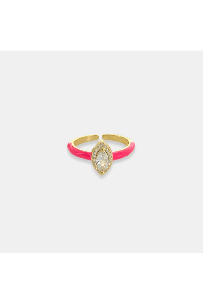 OMG BLING Open Enamel CZ Ring In Hot Pink-Rings-OMG BLINGS-Deja Nu Boutique, Women's Fashion Boutique in Lampasas, Texas