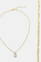 OMG BLINGS Pear Cut CZ Necklace In Gold-Necklaces-OMG BLINGS-Deja Nu Boutique, Women's Fashion Boutique in Lampasas, Texas