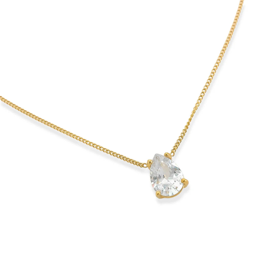 OMG Bling Water Resistant Cubic Zirconia Teardrop Necklace In Gold Or Silver-Necklaces-OMG BLINGS-Deja Nu Boutique, Women's Fashion Boutique in Lampasas, Texas