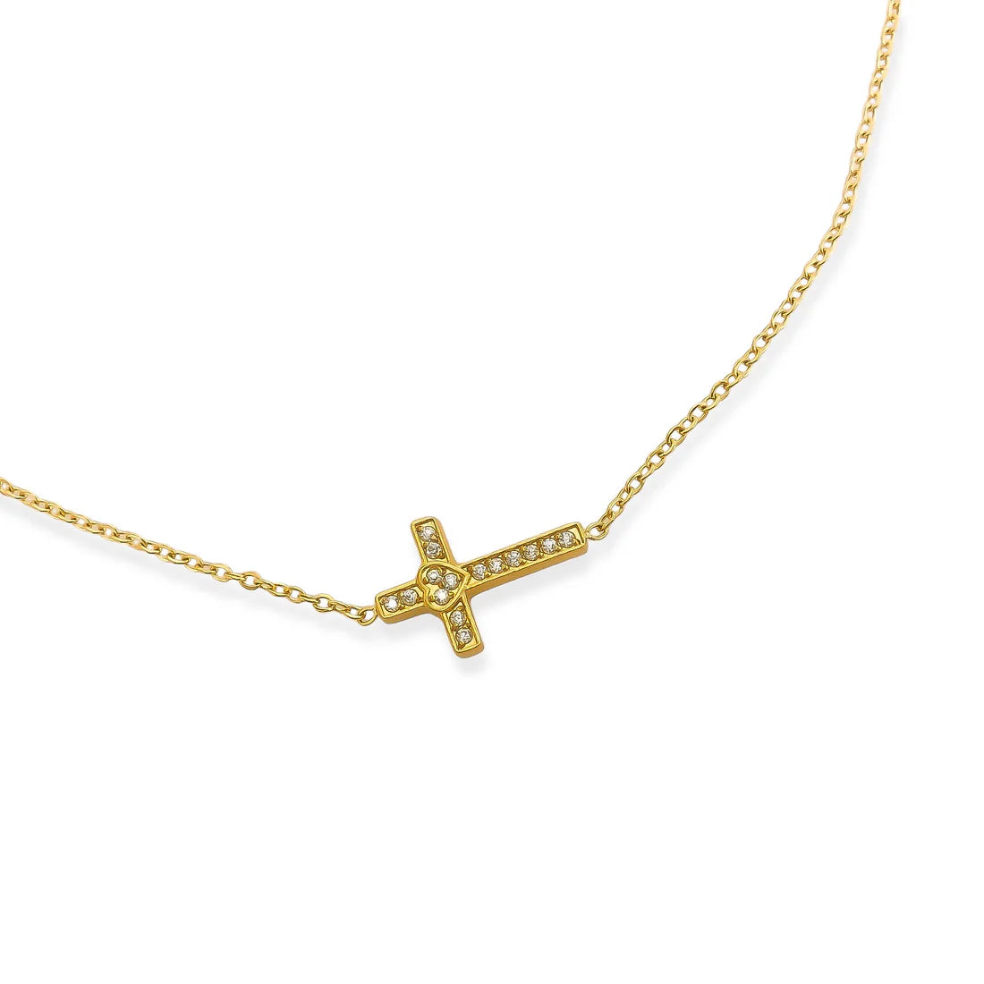 OMG Bling Water Resistant Rhinestone Cross Necklace In Silver Or Gold-Necklaces-OMG BLINGS-Deja Nu Boutique, Women's Fashion Boutique in Lampasas, Texas