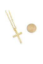 Omg Bling CZ Cross Necklace In Gold-Necklaces-OMG BLINGS-Deja Nu Boutique, Women's Fashion Boutique in Lampasas, Texas