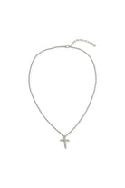 Omg Bling CZ Cross Necklace In Rhodium (Silver)-Necklaces-OMG BLINGS-Deja Nu Boutique, Women's Fashion Boutique in Lampasas, Texas