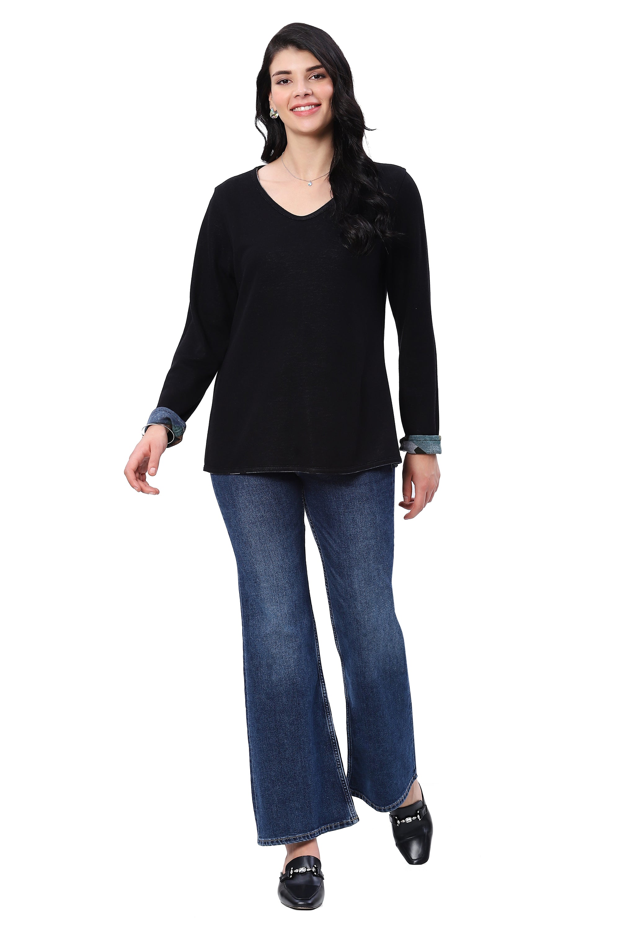 Parsley & Sage Jodie Reversible V-Neck Top-Tops-Parsley & Sage-Deja Nu Boutique, Women's Fashion Boutique in Lampasas, Texas