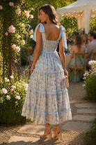 Peach Love Stripe & Floral Bow Tie Tiered Maxi Dress – Light Blue Multi-Maxi Dresses-Peach Love-Deja Nu Boutique, Women's Fashion Boutique in Lampasas, Texas