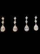 Pear-Cut Crystal Drop Earrings In Gold or Silver Sparkle-Earrings-Deja Nu Tx-Deja Nu Boutique, Women's Fashion Boutique in Lampasas, Texas